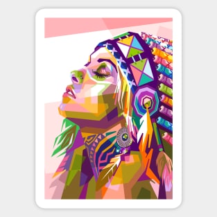 Apache Girl Sticker